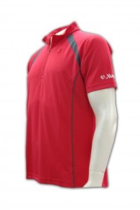 W055 在線訂購足球衫 設計團體開胸短袖衫   波衫印字  功能性運動衫供應商HK     紅色